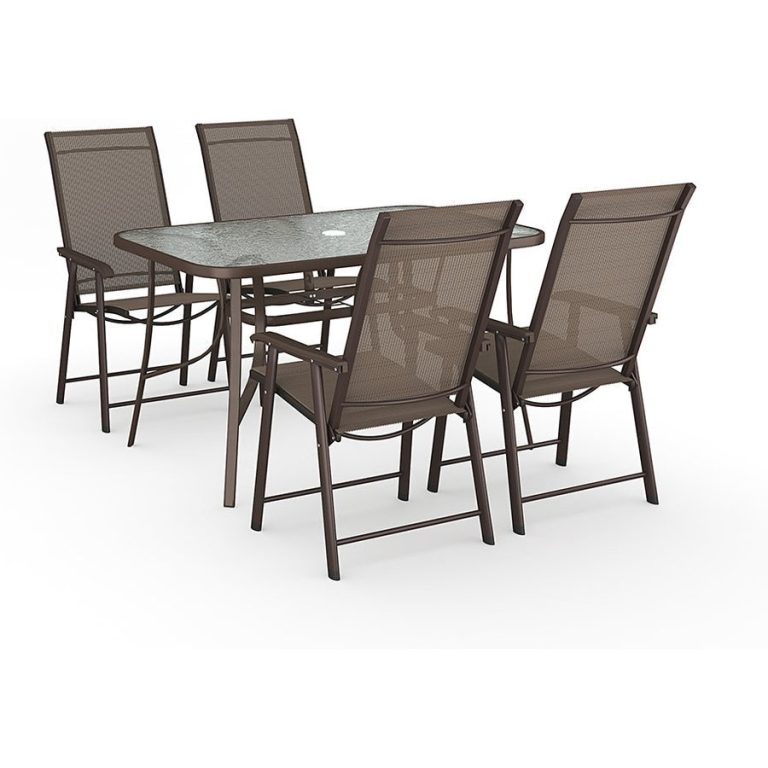 Rectangular Outdoor Dining Table with/without Folding Chairs