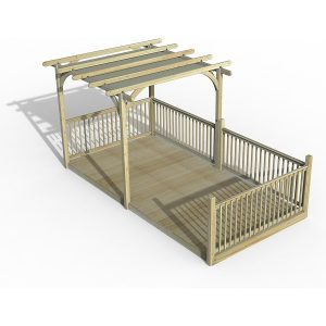 Ultmia Pergola and Decking kit Balustrade with Canopy - 4 Balustrades