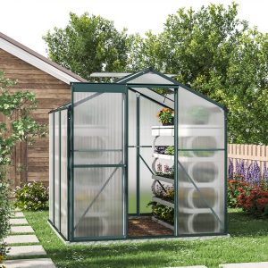 6' x 6' ft Aluminium Framed Garden Greenhouse with Vent