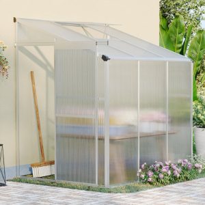 Aluminium Garden Greenhouse with Sliding Door