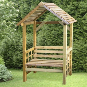 Athena Fixed Seat Arbour - Brown