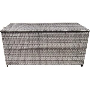 New Hampshire Cushion Box - Grey - Steel Frame Outdoor Patio Storage Chest for Storing Cushions and Other Items