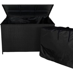 Rattan Cushion Storage Box - Black