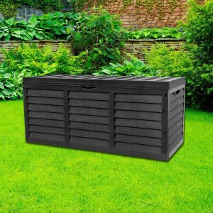 Black 320 Litre Garden Storage Box - Black