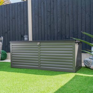 Outdoor Plastic Garden Storage Box - Grey / Medium