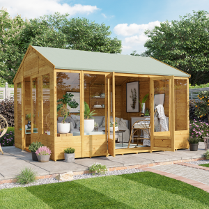 Tessa Tongue and Groove Reverse Apex Summerhouse  - Wooden / 12x10 ft / No