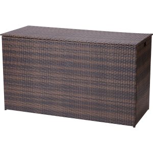 700L XL Brown Rattan Garden Storage Box - Brown