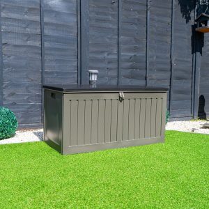 Outdoor Plastic Garden Storage Box - Grey / Small