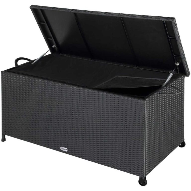 Versatile Polyrattan Garden Storage Box - Black