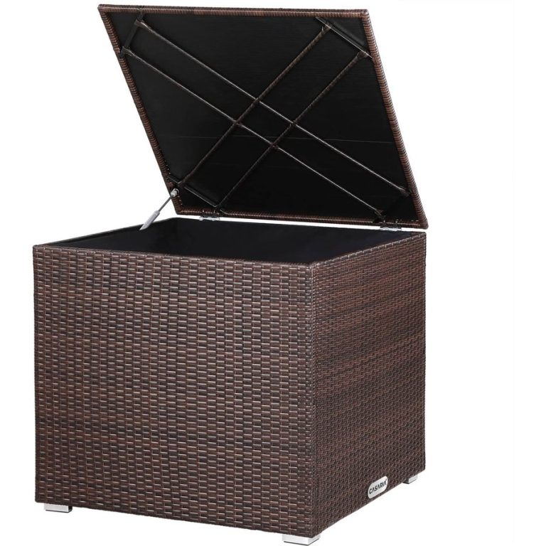 Rattan Weather Proof Garden Storage Box - Brown