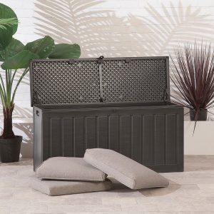 Suntime 238 Litre Plastic Garden Storage Box - Black