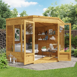 Picton Corner Summerhouse  - Wooden / 8x8 ft / No