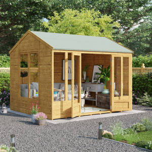 Petra Tongue and Groove Reverse Apex Summerhouse  - Wooden / 10x8 ft / Yes