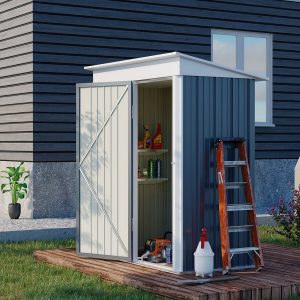 Outsunny Small Lean-to Garden Shed with Adjustable Shelf