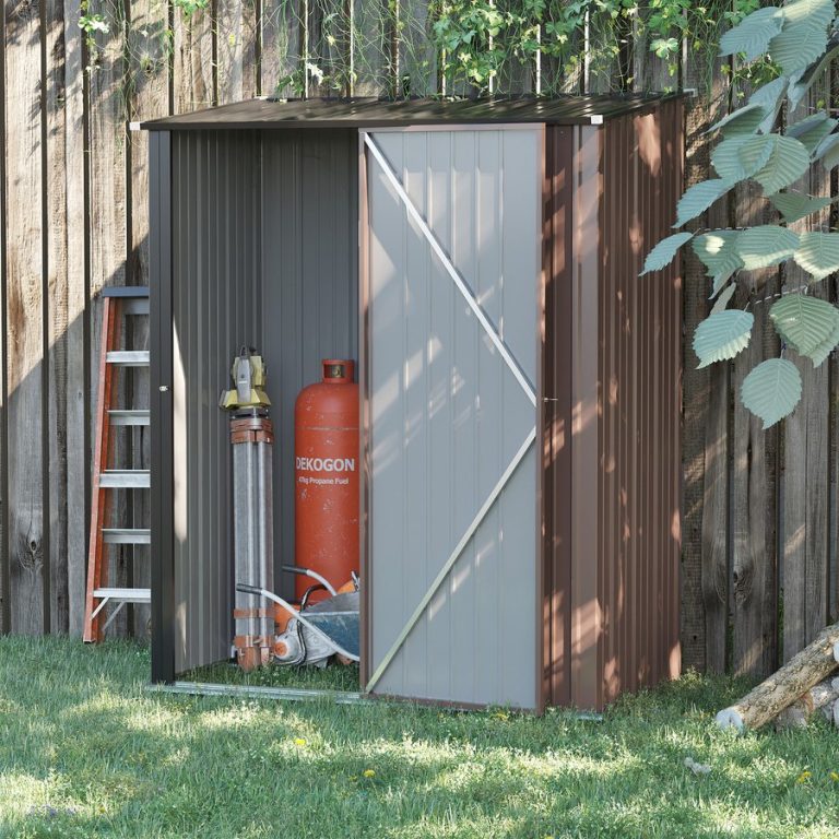 Outsunny Outdoor Storage Shed Steel Garden Shed - Brown