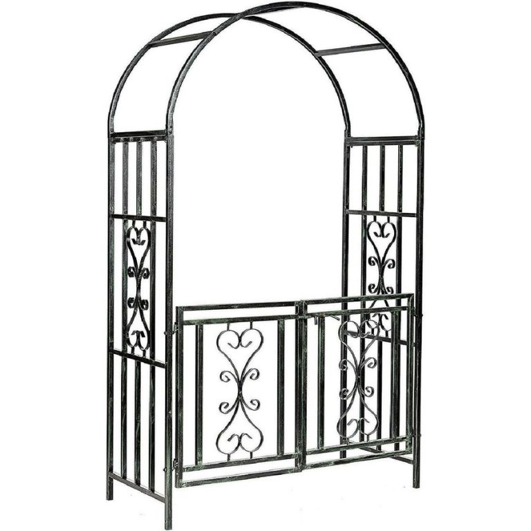 Metal Garden Gate Rose Arch Pergola Archway Climbing Plant Trellis 2008743 - Black