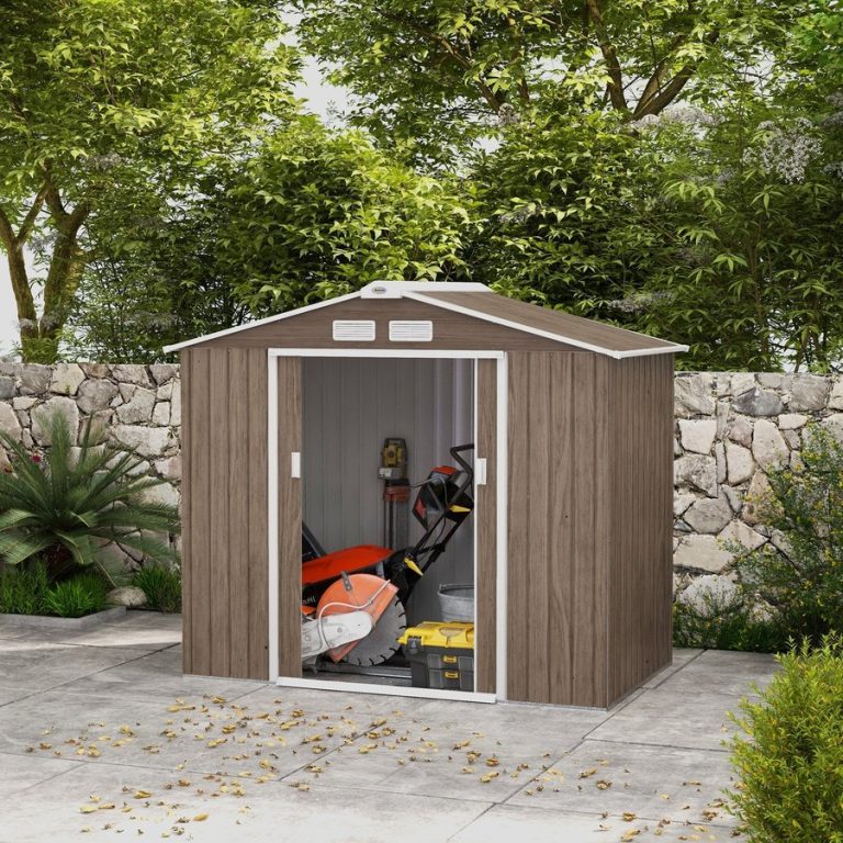 Outsunny Large Metal Storage Garden Shed - Grey / 53.5kg