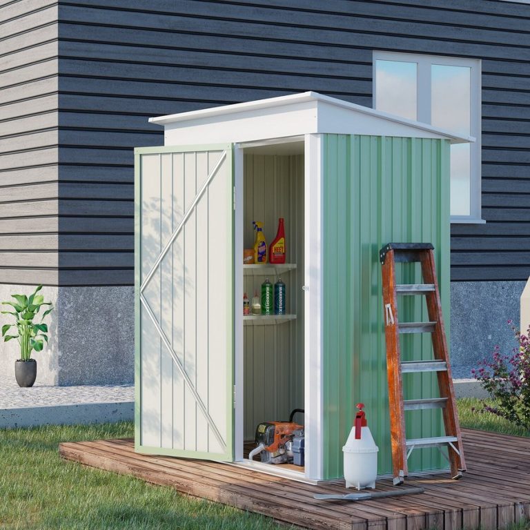 Outsunny Small Lean-to Garden Shed with Adjustable Shelf