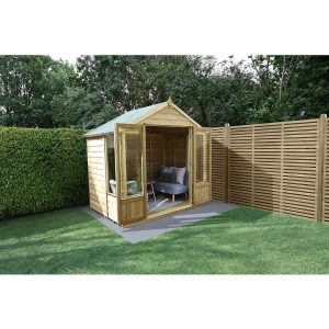 Oakley Overlap Apex Summerhouse  - Installation Included / 7x5 / Without Base