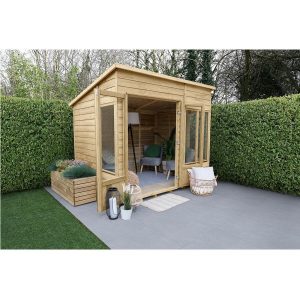 Oakley Pent Summerhouse  - Installation Included / 8x6  / Without Base