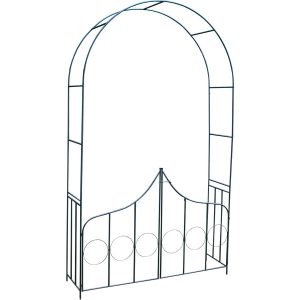 Metal Kingsbere Garden Arch with Gate - Black