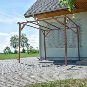 Pre-Treated Wooden Square Garden Pergola - Wood