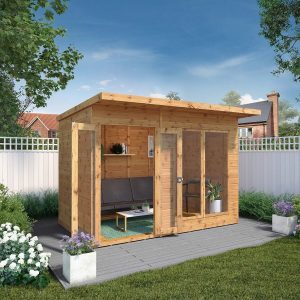 Waltons 10' x 6' Pent Summerhouse - Brown / 10ft x 6ft