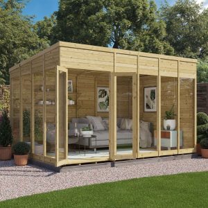 Switch Pent Tongue and Groove Summerhouse  - Wooden / 12x8 ft