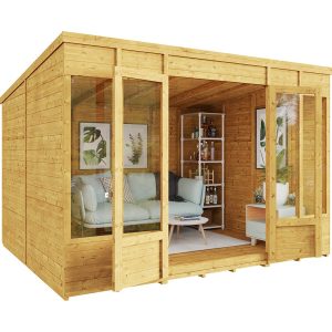 Bella Tongue and Groove Pent Summerhouse  - Wooden / No / 16x8 ft