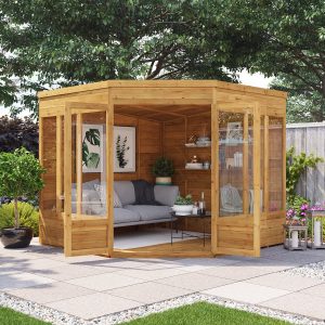 Picton Corner Summerhouse  - Wooden / 9x9 ft / No