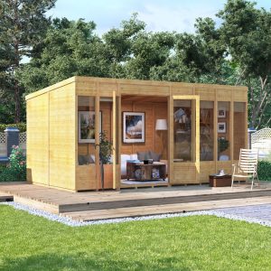 Bella Tongue and Groove Pent Summerhouse  - Wooden / No / 14x8 ft