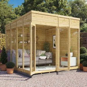 Switch Pent Tongue and Groove Summerhouse  - Wooden / 8x8 ft