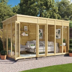 Switch Pent Tongue and Groove Summerhouse  - Wooden / 12x6 ft