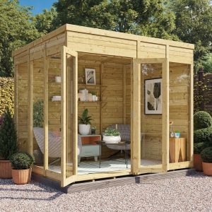 Switch Pent Tongue and Groove Summerhouse  - Wooden / 8x6 ft