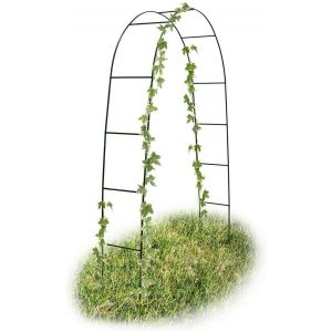 2m Powder Coated Steel Frame Garden Arch - Black