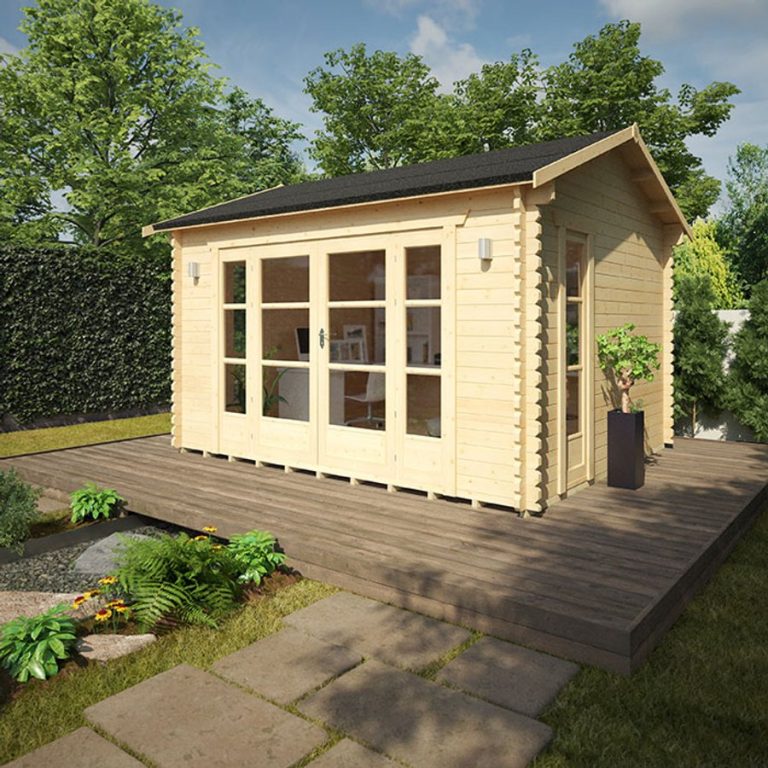 Garden Office - 12'x10' The Balinese 44mm Log Cabin - Whichshed.co.uk