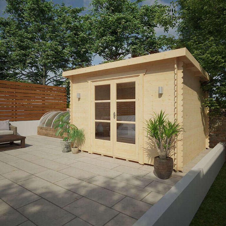 Garden Office - 12'x8' The Corbetti 28mm Log Cabin - Whichshed.co.uk