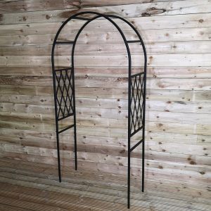 7.5ft (2.28m x 1.1m) Garden Rose Arch Trellis - Black