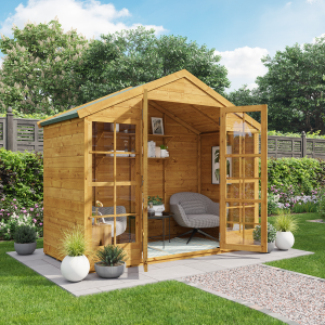 Harper Tongue and Groove Apex Summerhouse - Wooden / No / 4x8 ft