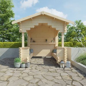 8'x8' Wooden Garden Shelter 44mm Log Cabin - Whichshed.co.uk