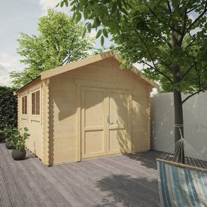 Garden Office & Garden Gym Room - 10'x10' The Javan 28mm Log Cabin - Whichshed.co.uk