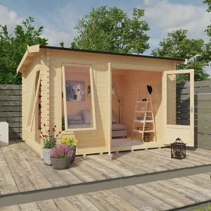 Garden Office - 12'x10' Kerr Log Cabin - 44mm Garden Log Cabins - Whichshed.co.uk