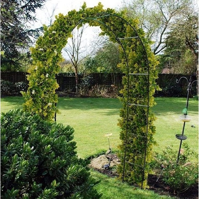 Heavy Duty Garden Arbour Steel Frame Garden Arch (2.4m) - Black