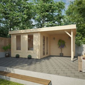 Garden Office - 16'x10' The Lakra 44mm Log Cabin - Whichshed.co.uk