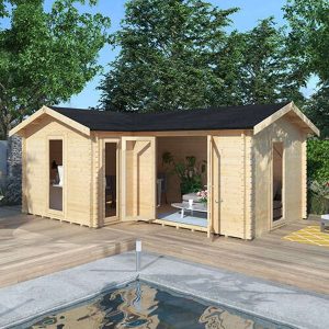 14'x14' L-Shaped Log Cabin - Whichshed.co.uk