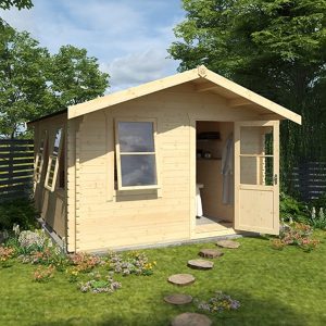 Garden Office - 10'x10' Milne Log Cabin - 44mm Garden Log Cabins - Whichshed.co.uk