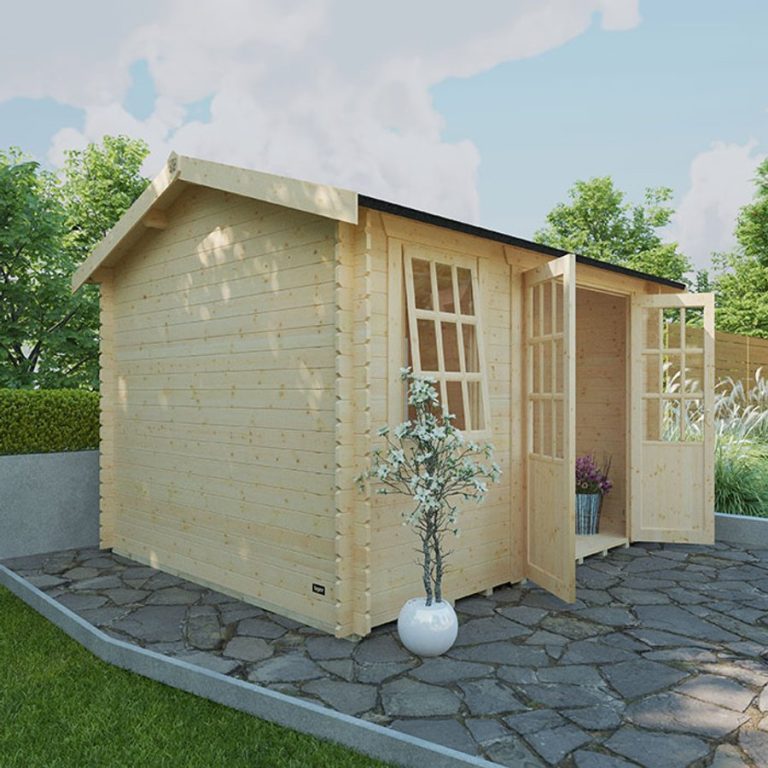 Garden Office - 10'x10' The Persian 28mm Log Cabin - Whichshed.co.uk