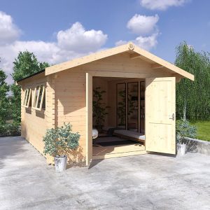 Garden Office - 10'x10' Rayner Log Cabin - Workshop Log Cabins - Whichshed.co.uk