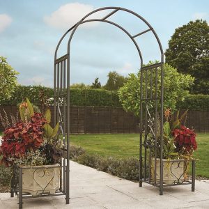 Huntingdon Garden Arch and Planter - Black