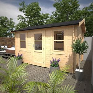 Garden Office - 12'x10' The Sabre 28mm Log Cabin - Whichshed.co.uk